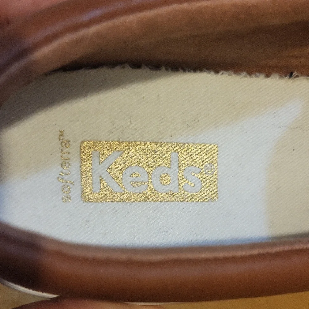 Keds Brown and White Loafers Slip-Ons Size 6